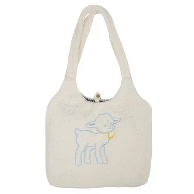 Dog embroidered shoulder bag