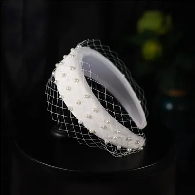 Bride Elegant Thick Flannel Style Hair Band Net Yarn