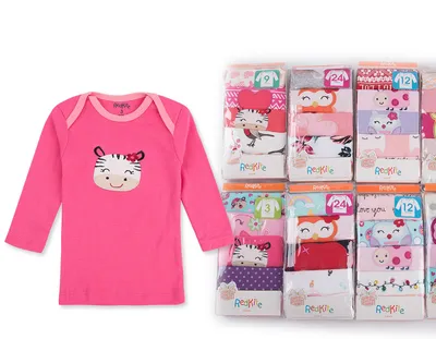 Baby Envelope Collar Long Sleeve T-shirt 5 Pack