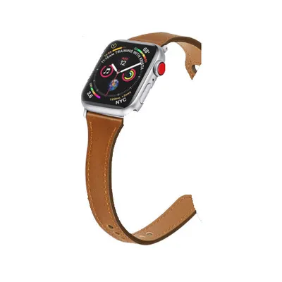 Leather reduced car line watch strap