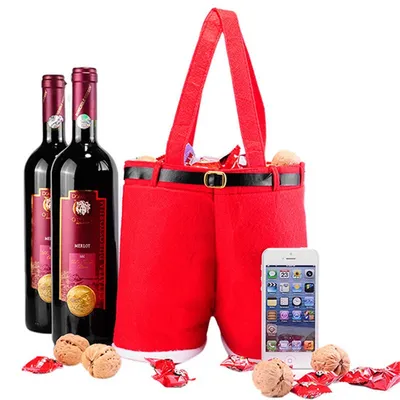 Red christmas pants gift bag wedding candy bag