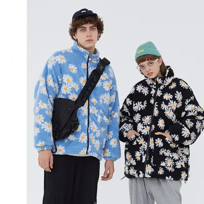 Loose stand-up collar couple quilted jacket