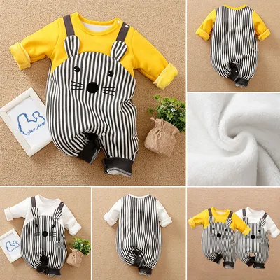 Cartoon Warm Cotton Baby Autumn Jumpsuit