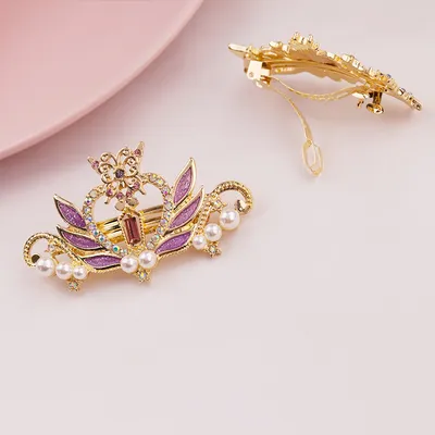 Fairy Tale Crown Hair Accessories Love Crown Wings Pearl Top Clip