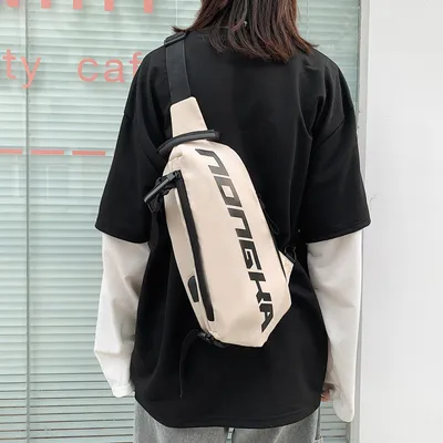 Canvas chest bag student school bag