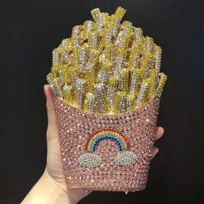 FrenchFrench fries diamond wisp empty metal bag