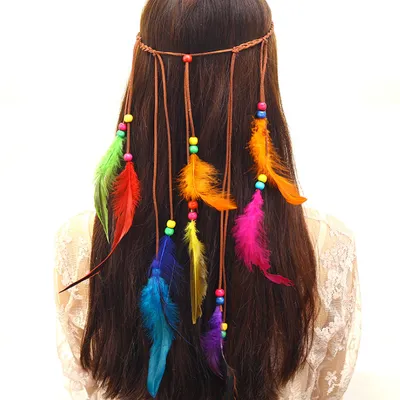 European and American bohemian peacock feather hair band ladies fashion national wind headwear