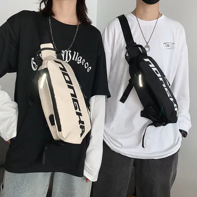 Canvas chest bag student school bag