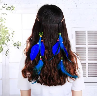 European and American bohemian peacock feather hair band ladies fashion national wind headwear
