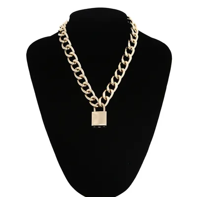 Rolling Hip-Hop Lock With Key Exquisite Necklace