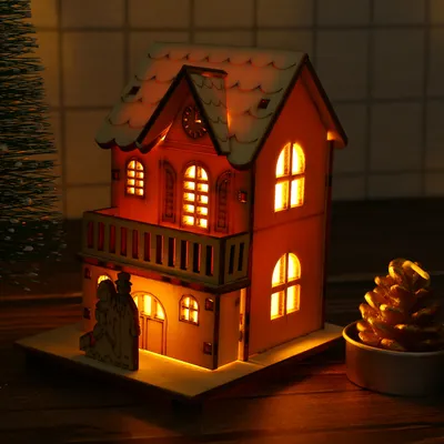 LED christmas chalet christmas wooden small house