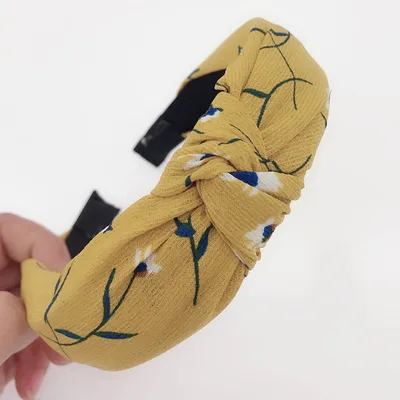 طوق رأس عصري للنساء، مصنوع من قماش مطبوع، إكسسوارات شعر
