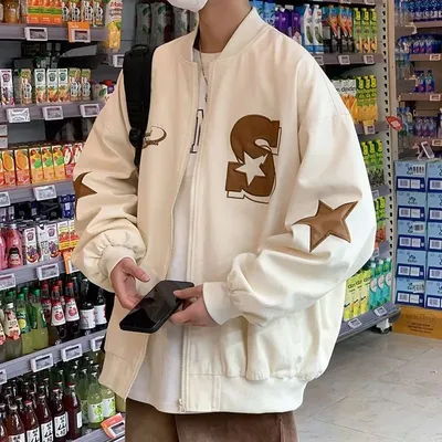Retro Embroidered Baseball Uniform High Street Coat