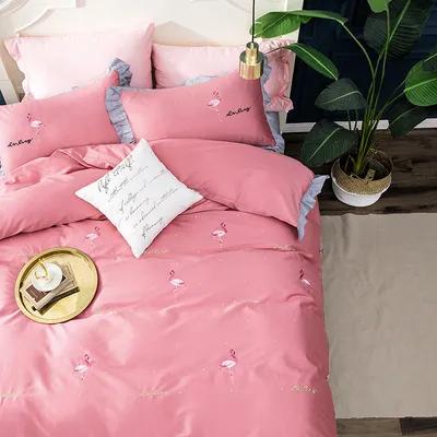 Four-piece long-staple cotton satin cotton set