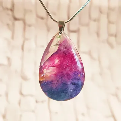 Jade resin wood pendant necklace