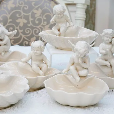 Rabbit rooster angel ceramic snack nut small dish