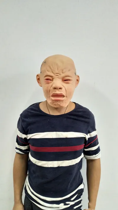 Crying face mask latex headgear