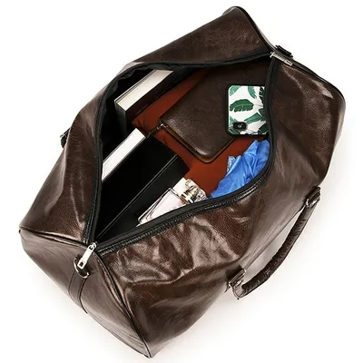 حقيبة سفر يدوية من الجلد الصناعي بتصميم كلاسيكي، حقيبة أمتعة لرحلات العمل