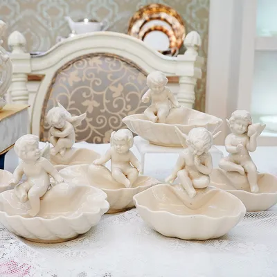 Rabbit rooster angel ceramic snack nut small dish