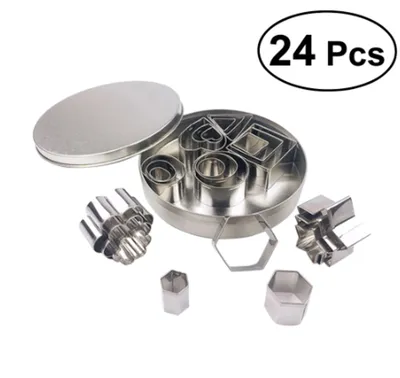 Stainless Steel 24-Piece Biscuit Mold Kitchen Tool