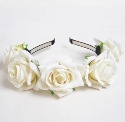 New velvet simulation rose flower wreath headband seaside holiday shooting hair accessories
