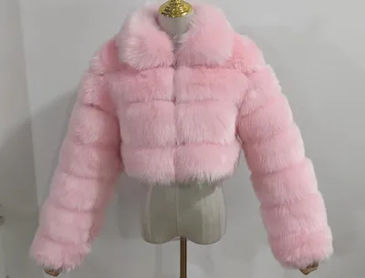 Women's Fur Coat Fox Fur Stitching Short Lapel Long Sleeve Coat