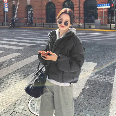 Women's Stand-up Collar Drawstring Bread Coat