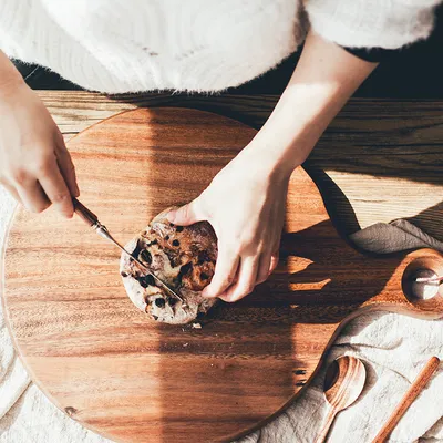 Nordic style solid wood bread tray