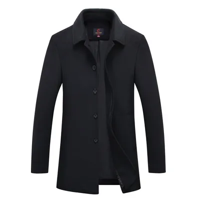 Middle-Aged And Elderly Men's Thick Woolen Coat