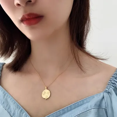 Sterling silver sun planet pendant women