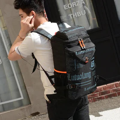 Printed backpack men