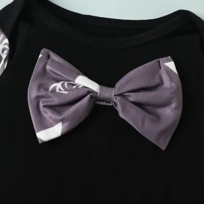 Baby Bowknot Romper Printed Trousers