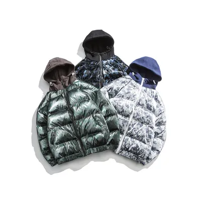 Camouflage Print Hooded warm Cotton Coat Jacket