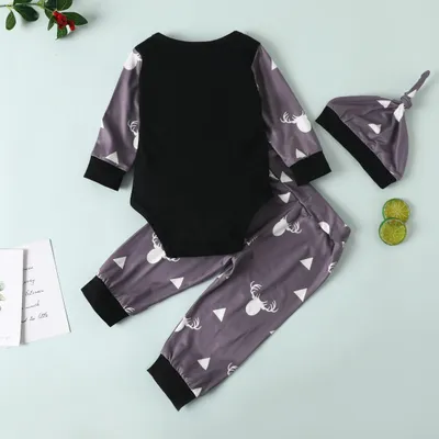 Baby Bowknot Romper Printed Trousers