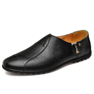 New peas shoes men's Korean leather shoes men's lazy pedal