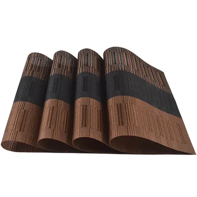 Plain Rectangular PVC Woven Tableware Western-style Placemat