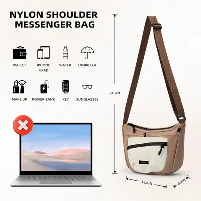 Women's Solid Color Crossbody Bag Fashionable Large Capacity Shoulder Bag For Work School Casual