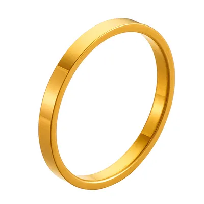 Women's Fashion Stainless Steel Flat Round Ring