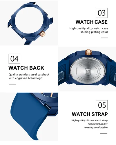 Simple Waterproof Calendar Silicone Band Men's Watch