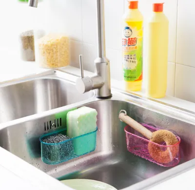 Multi-function kitchen storage box Kitchen and toilet storage box Strong and seamless suction cup drainable storage box