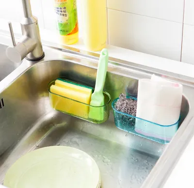 Multi-function kitchen storage box Kitchen and toilet storage box Strong and seamless suction cup drainable storage box