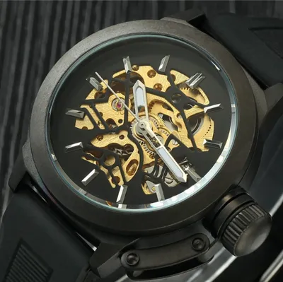 Men's mechanical watch automatic silicone strap fashion casual sports men's watch