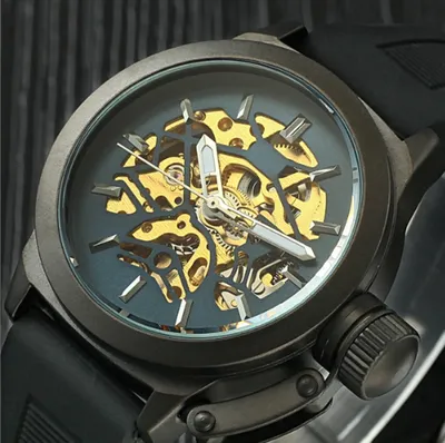 Men's mechanical watch automatic silicone strap fashion casual sports men's watch