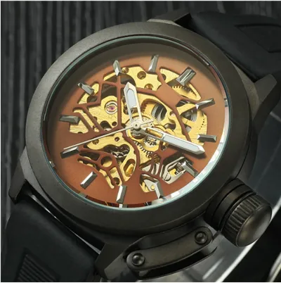 Men's mechanical watch automatic silicone strap fashion casual sports men's watch