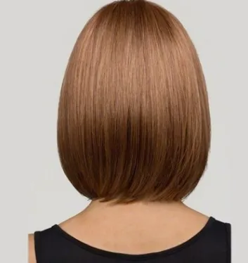 Fashion short hair girls slanting bangs bobo head repair face real shot wave head wig female fluffy