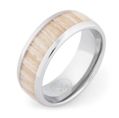 Light Koa Wood Tungsten Ring