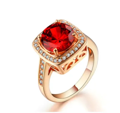 European and American fashion jewelry plated rose gold micro-inlaid yellow zircon women's ring
