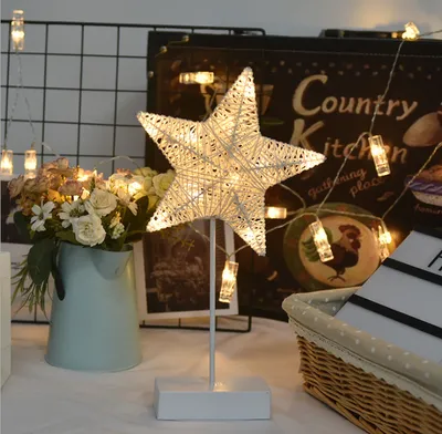 LED lights flashing lights lights stars romantic room layout decoration love stars lamp table lamp rattan lamp ball