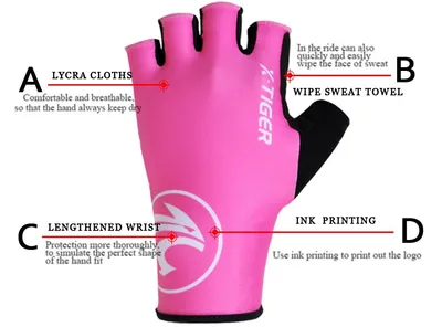 X-Tiger Women Anti-sweat Cycling Socks Finger Gloves Sports Bicycle Gloves Anti-slip Anti-shock Bicycle Glove 6 Colors