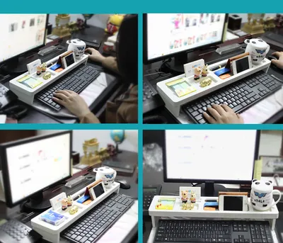 Creative office supplies desktop receptacle shelf multi-functional computer keyboard finishing shelf partition shelf wholesale